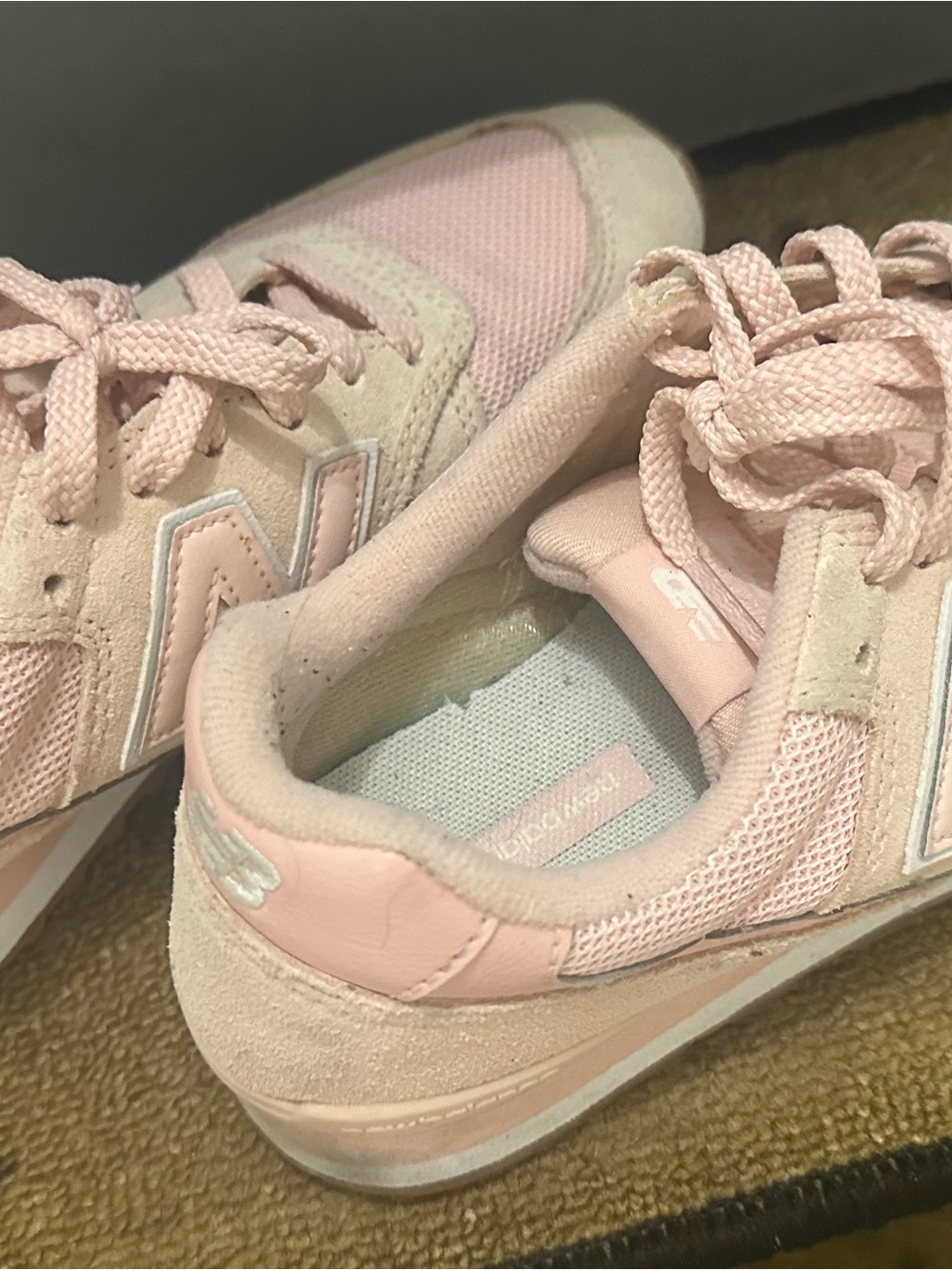New Balance Kids Pink Mesh & Suede Sneakers